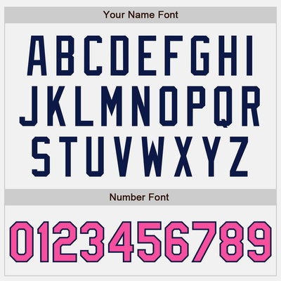 Custom White Pink Pinstripe Navy Authentic Two Tone Baseball Jersey