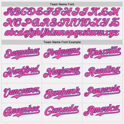 Custom White Pink Pinstripe Purple Authentic Two Tone Baseball Jersey