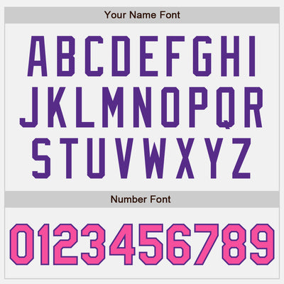 Custom White Pink Pinstripe Purple Authentic Two Tone Baseball Jersey