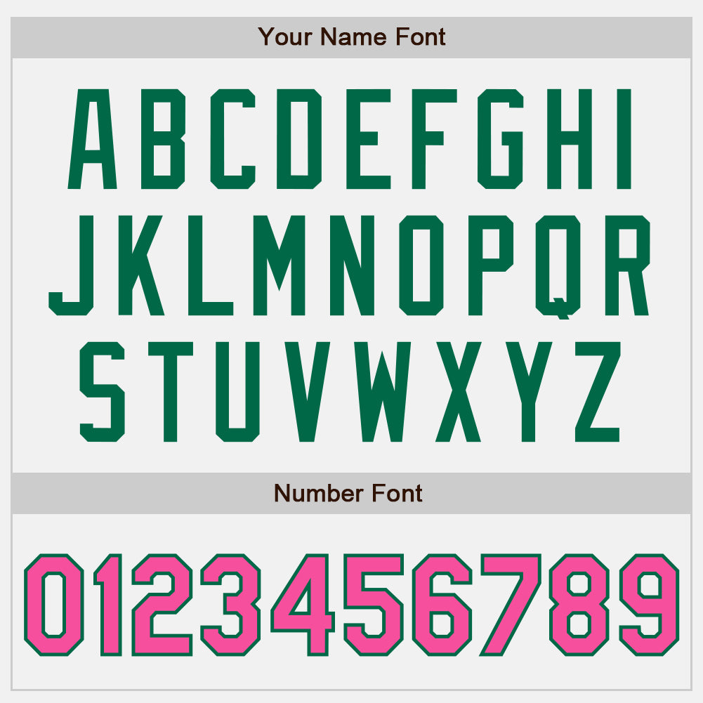 Custom White Pink Pinstripe Kelly Green Authentic Two Tone Baseball Jersey