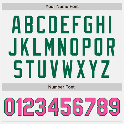 Custom White Pink Pinstripe Kelly Green Authentic Two Tone Baseball Jersey