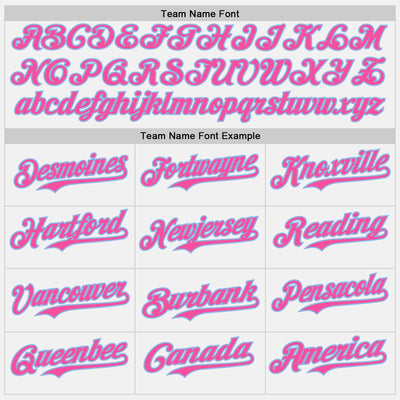 Custom White Pink Pinstripe Light Blue Authentic Two Tone Baseball Jersey