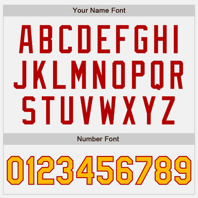 Custom White Gold Pinstripe Red Authentic Two Tone Baseball Jersey