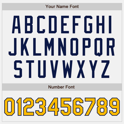 Custom White Gold Pinstripe Navy Authentic Two Tone Baseball Jersey