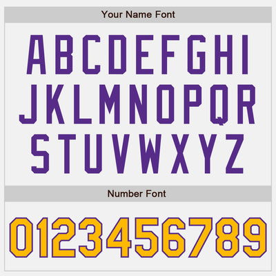 Custom White Gold Pinstripe Purple Authentic Two Tone Baseball Jersey