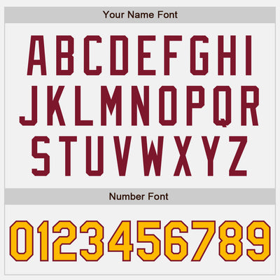 Custom White Gold Pinstripe Crimson Authentic Two Tone Baseball Jersey