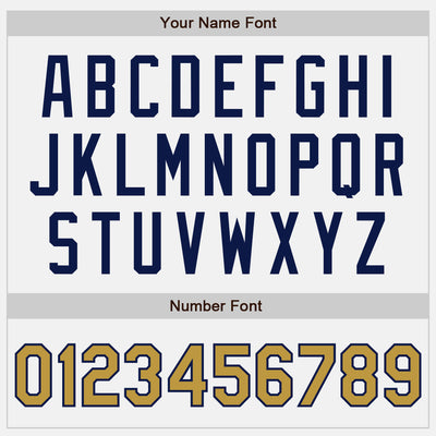 Custom White Old Gold Pinstripe Navy Authentic Two Tone Baseball Jersey