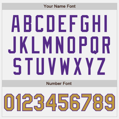 Custom White Old Gold Pinstripe Purple Authentic Two Tone Baseball Jersey