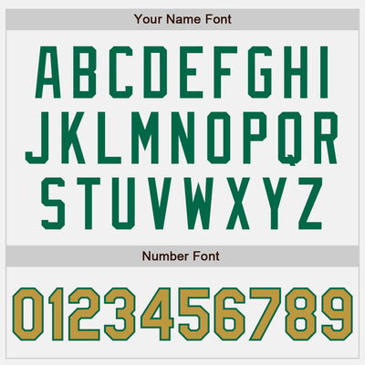 Custom White Old Gold Pinstripe Kelly Green Authentic Two Tone Baseball Jersey