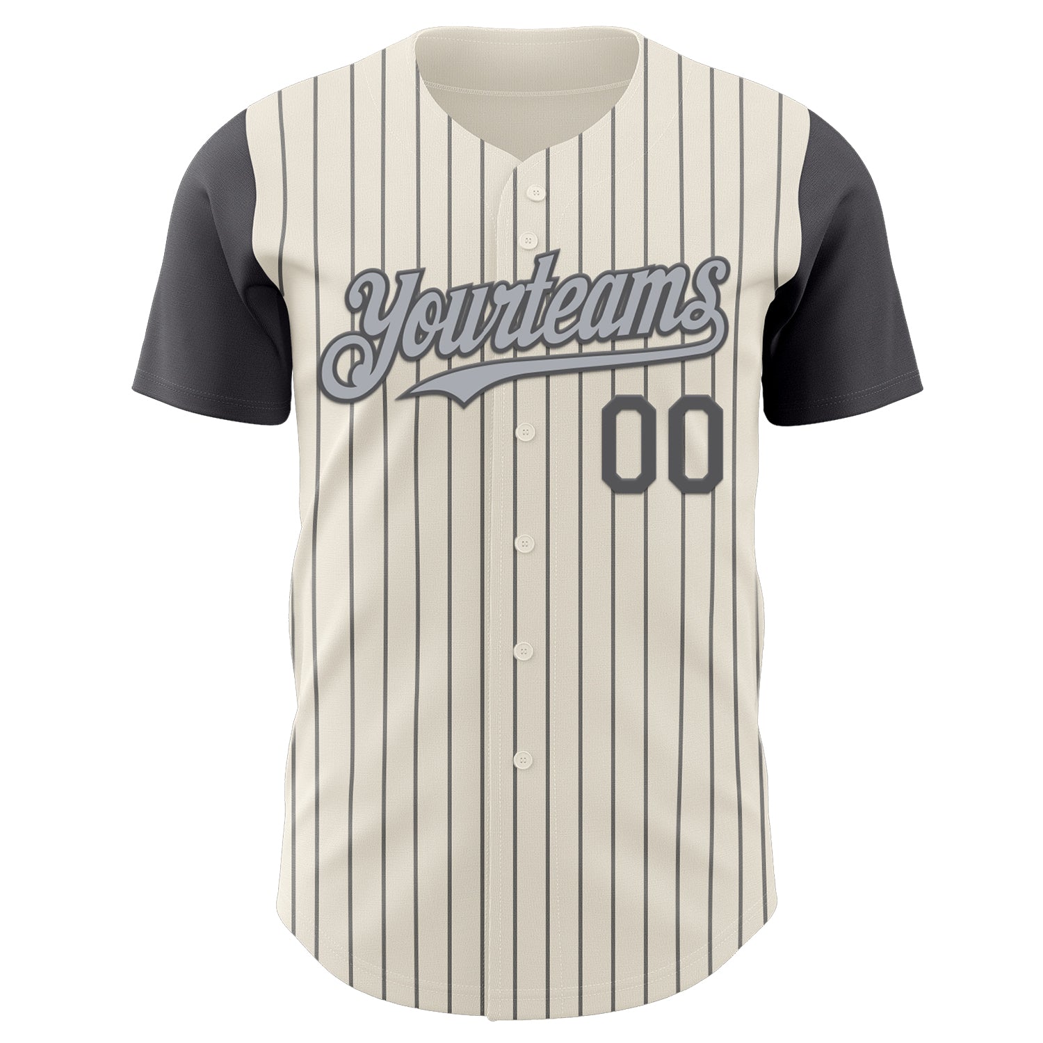 Custom Cream Steel Gray Pinstripe Gray Authentic Two Tone Baseball Jersey