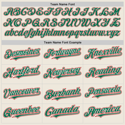 Custom Cream Kelly Green Pinstripe White-Red Authentic Two Tone Baseball Jersey