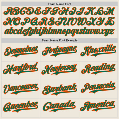 Custom Cream Kelly Green Pinstripe Orange Authentic Two Tone Baseball Jersey