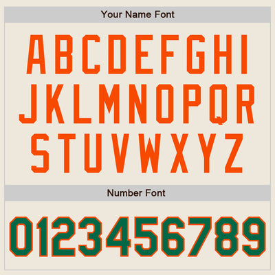 Custom Cream Kelly Green Pinstripe Orange Authentic Two Tone Baseball Jersey