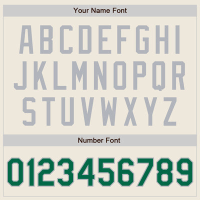 Custom Cream Kelly Green Pinstripe Gray Authentic Two Tone Baseball Jersey