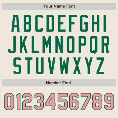 Custom Cream Kelly Green Pinstripe Medium Pink Authentic Two Tone Baseball Jersey