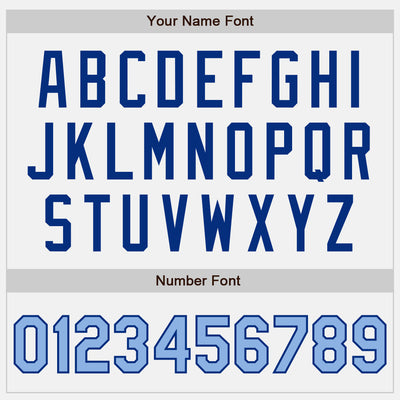 Custom White Light Blue Pinstripe Royal Authentic Two Tone Baseball Jersey