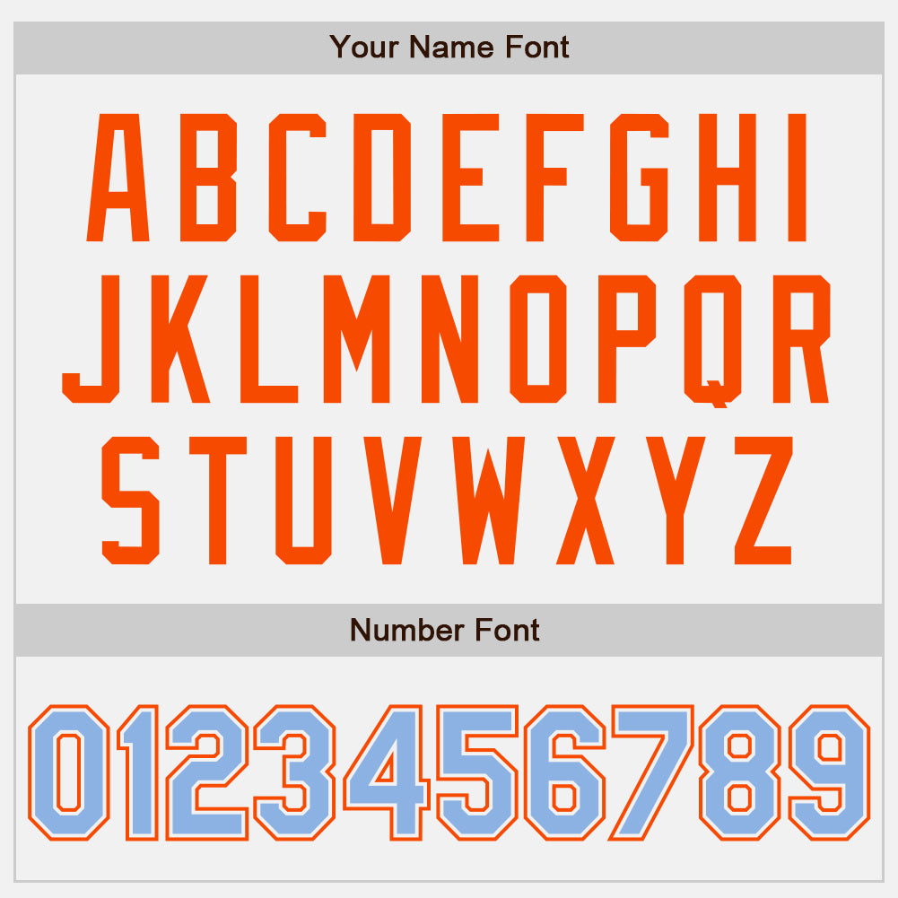 Custom White Light Blue Pinstripe Orange Authentic Two Tone Baseball Jersey