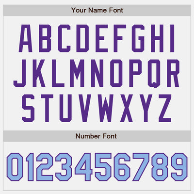 Custom White Light Blue Pinstripe Purple Authentic Two Tone Baseball Jersey