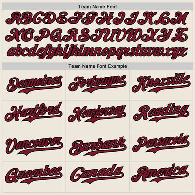 Custom Cream Crimson Pinstripe Black Authentic Two Tone Baseball Jersey