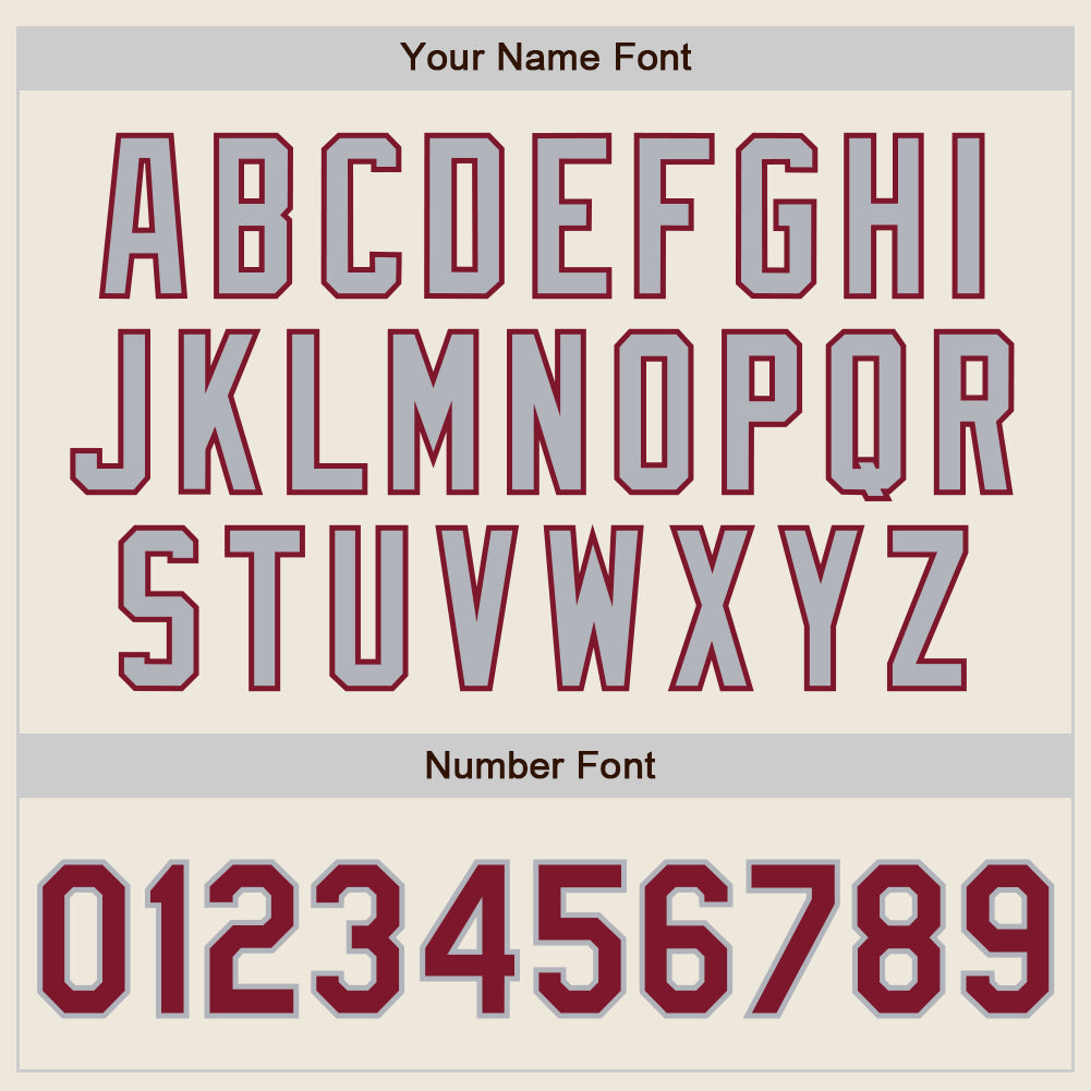 Custom Cream Crimson Pinstripe Gray Authentic Two Tone Baseball Jersey