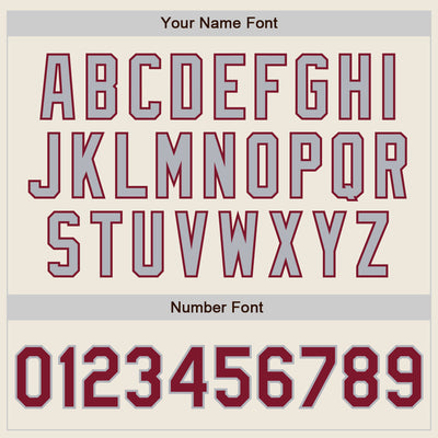 Custom Cream Crimson Pinstripe Gray Authentic Two Tone Baseball Jersey