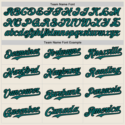 Custom Cream Teal Pinstripe Black Authentic Two Tone Baseball Jersey