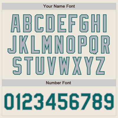 Custom Cream Teal Pinstripe Gray Authentic Two Tone Baseball Jersey