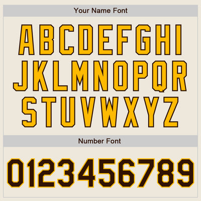 Custom Cream Brown Pinstripe Gold Authentic Two Tone Baseball Jersey