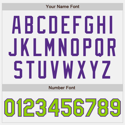 Custom White Neon Green Pinstripe Purple Authentic Two Tone Baseball Jersey