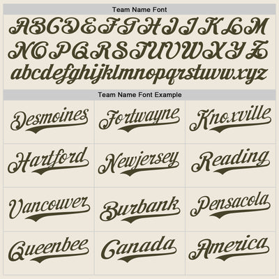 Custom Cream Olive Pinstripe Olive Authentic Two Tone Baseball Jersey