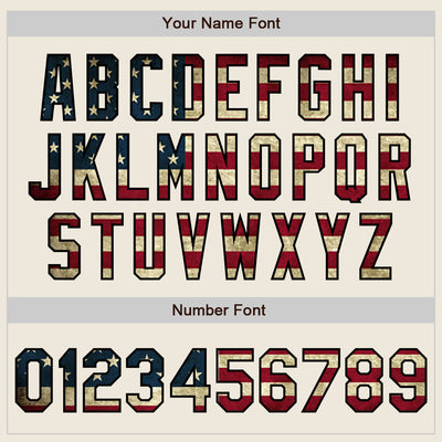 Custom Cream Olive Pinstripe Vintage USA Flag-Black Authentic Two Tone Baseball Jersey