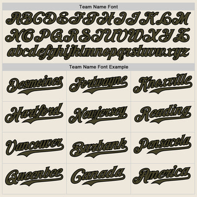 Custom Cream Olive Pinstripe Black Authentic Two Tone Baseball Jersey