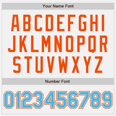 Custom White Sky Blue Pinstripe Orange Authentic Two Tone Baseball Jersey