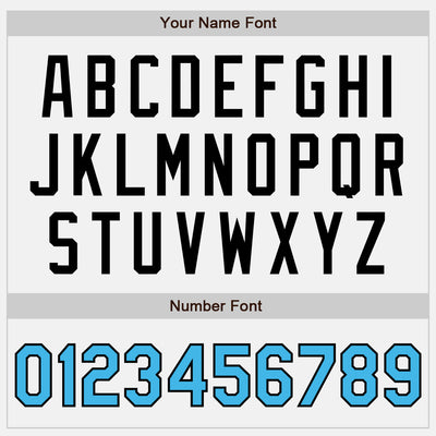 Custom White Sky Blue Pinstripe Black Authentic Two Tone Baseball Jersey