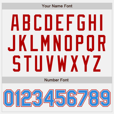 Custom White Electric Blue Pinstripe Red Authentic Two Tone Baseball Jersey