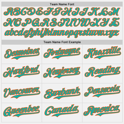 Custom White Aqua Pinstripe Orange Authentic Two Tone Baseball Jersey