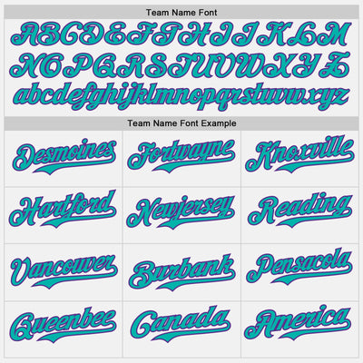 Custom White Aqua Pinstripe Purple Authentic Two Tone Baseball Jersey