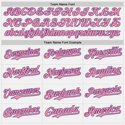 Custom White Medium Pink Pinstripe Purple Authentic Two Tone Baseball Jersey