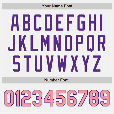 Custom White Medium Pink Pinstripe Purple Authentic Two Tone Baseball Jersey