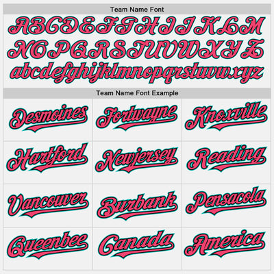 Custom White Black Pinstripe Aqua-Neon Pink Authentic Two Tone Baseball Jersey