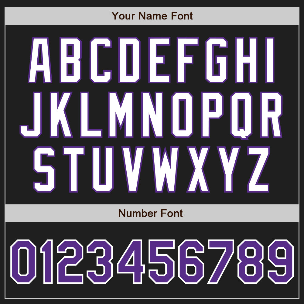 Custom Black Purple Pinstripe White Authentic Two Tone Baseball Jersey