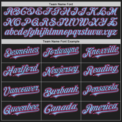 Custom Black Light Blue Pinstripe Pink Authentic Two Tone Baseball Jersey