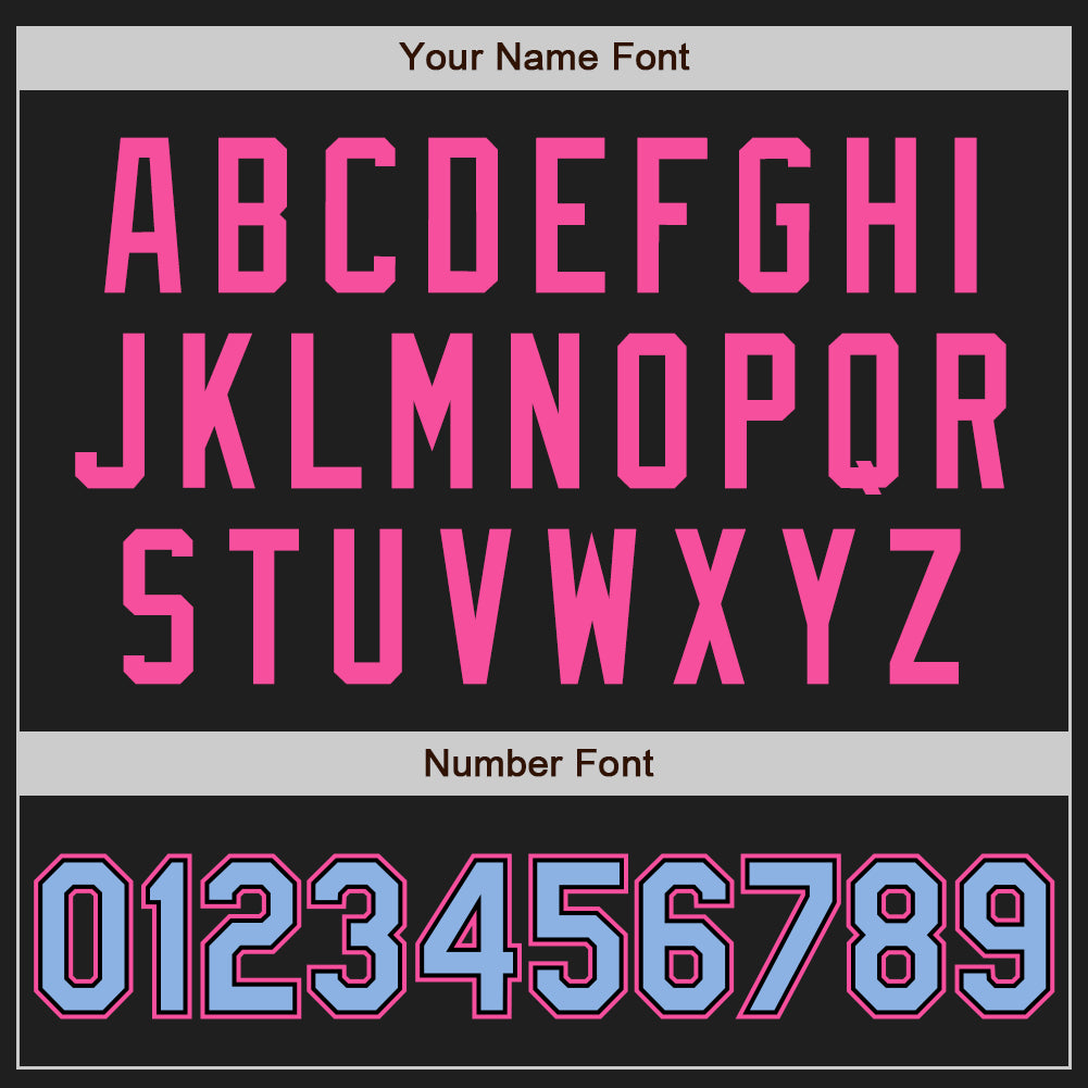 Custom Black Light Blue Pinstripe Pink Authentic Two Tone Baseball Jersey