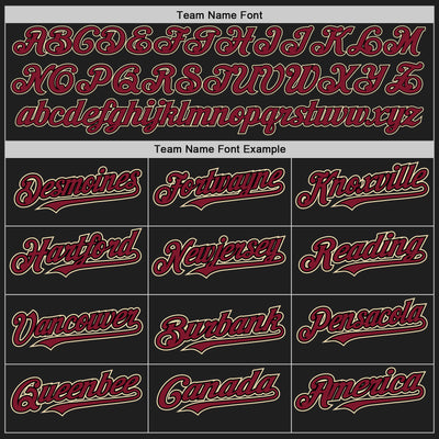 Custom Black Crimson Pinstripe Cream Authentic Two Tone Baseball Jersey