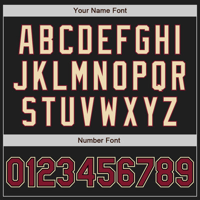 Custom Black Crimson Pinstripe Cream Authentic Two Tone Baseball Jersey