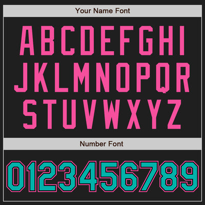 Custom Black Aqua Pinstripe Pink Authentic Two Tone Baseball Jersey