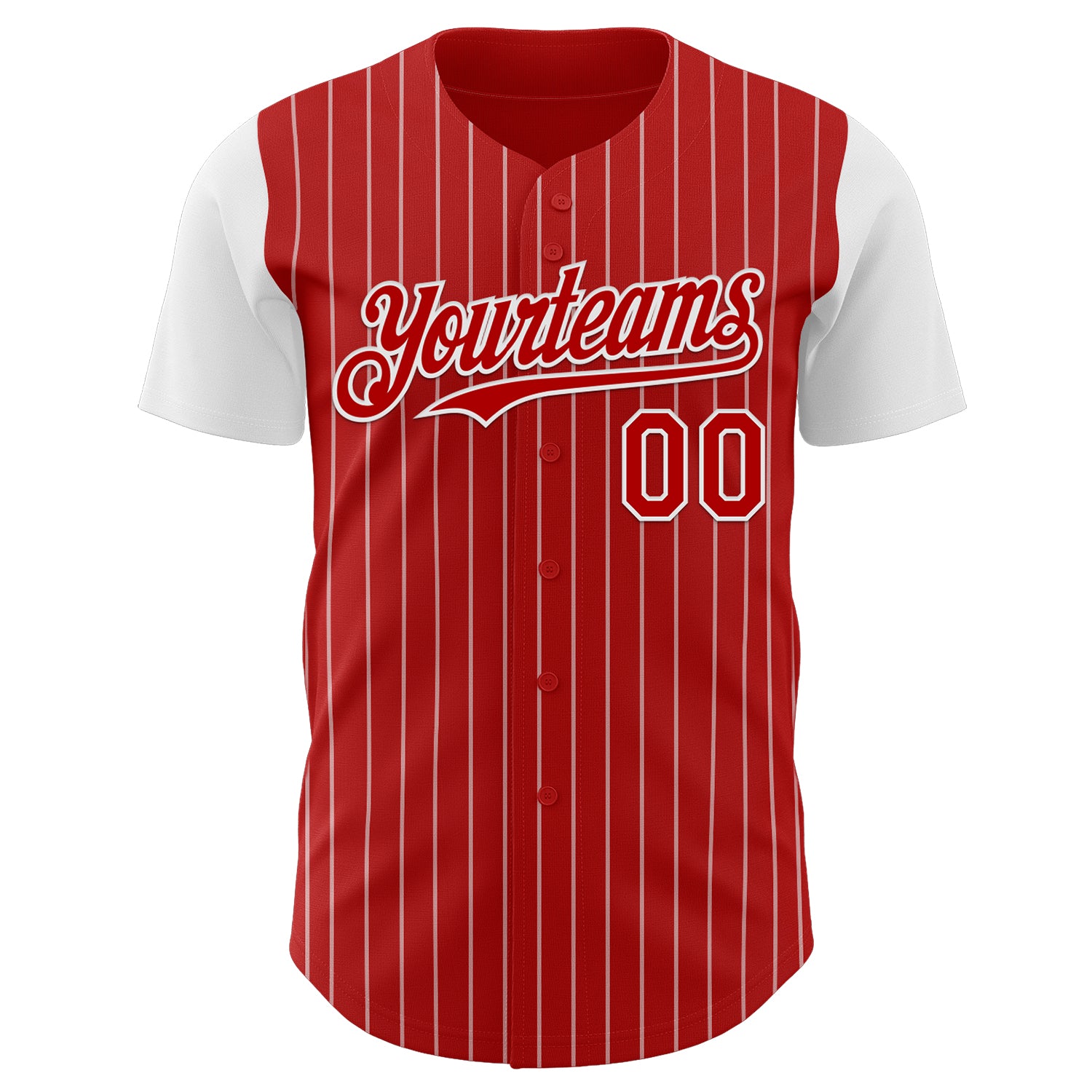 Custom Red White Pinstripe White Authentic Two Tone Baseball Jersey