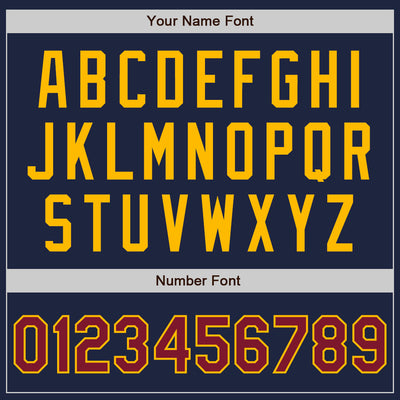 Custom Navy Crimson Pinstripe Gold Authentic Two Tone Baseball Jersey