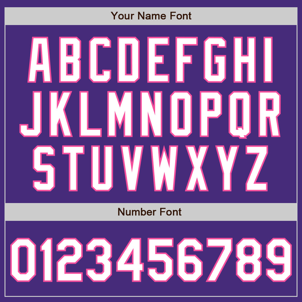 Custom Purple Pink Pinstripe White Authentic Two Tone Baseball Jersey