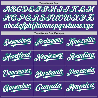 Custom Purple Teal Pinstripe White Authentic Two Tone Baseball Jersey
